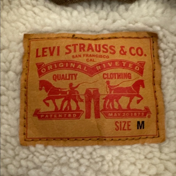 Amazing condition! LEVI'S Men’s Sherpa Lined Trucker Jacket, sz M - Picture 2 of 11